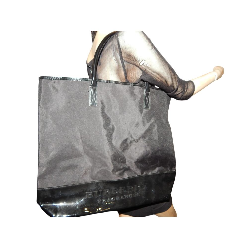 Burberry Large Fragrance Black Nylon Tote Handbag